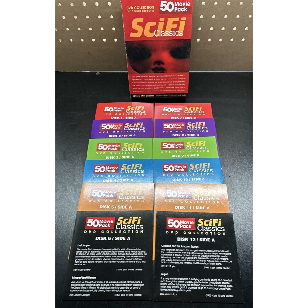 50-Movie Sci-Fi Movie Collection (DVD) 12 Discs Tested / Working